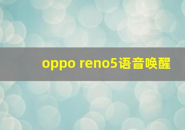 oppo reno5语音唤醒